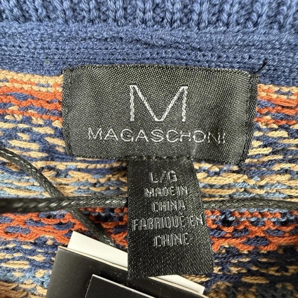 Magaschoni Men's Large Fair‎ Aisle Long Sleeve Crew Neck Sweater